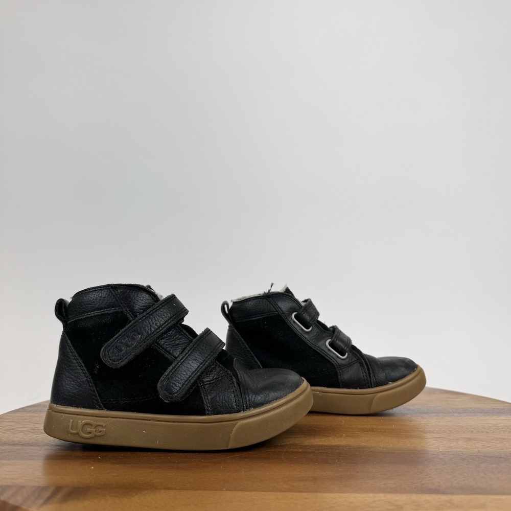 Little Kids Ugg Rennon II Black Leather Mid Casual Sneakers Shoes Size 9 C‎ GUC